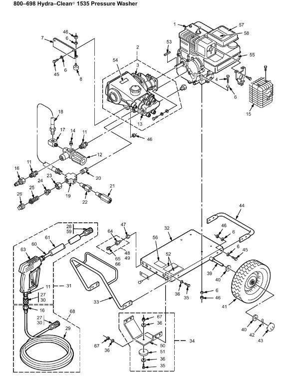 Graco 800-698 model 1535 repair parts